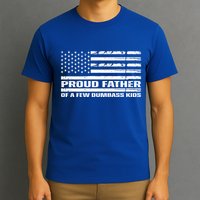 Proud Father Of A Few Dumbass Kids Usa Flag Funny Fathers Day T-Shirt