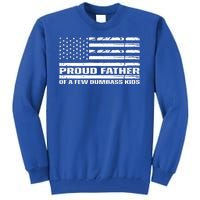 Proud Father Of A Few Dumbass Kids Usa Flag Funny Fathers Day Tall Sweatshirt