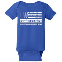 Proud Father Of A Few Dumbass Kids Usa Flag Funny Fathers Day Baby Bodysuit