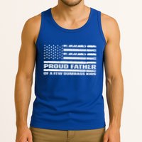 Proud Father Of A Few Dumbass Kids Usa Flag Funny Fathers Day Tank Top