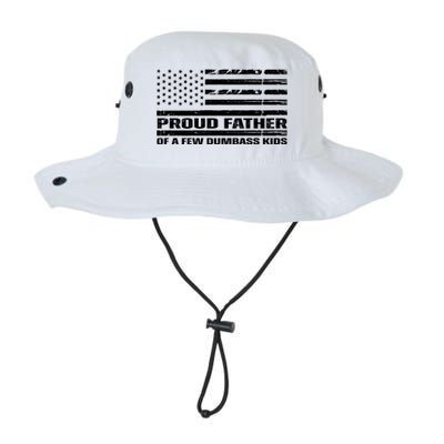 Proud Father Of A Few Dumbass Kids Usa Flag Funny Fathers Day Legacy Cool Fit Booney Bucket Hat