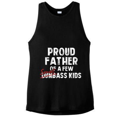 Proud Father Of A Few Smart Ass Not Dumbass Funny Ladies PosiCharge Tri-Blend Wicking Tank