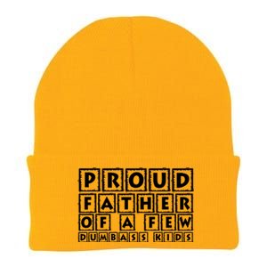 Proud Father Of A Few Dumbass Kids Funny Gift For Dad Knit Cap Winter Beanie