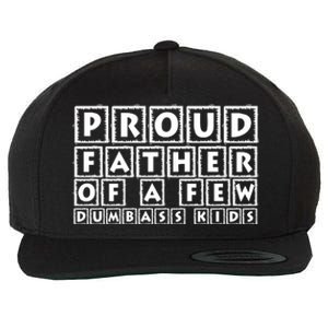 Proud Father Of A Few Dumbass Kids Funny Gift For Dad Wool Snapback Cap