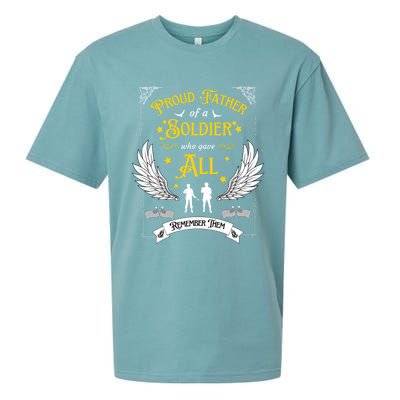 Proud Father Of A Soldier Who Gave All Memorial Father's Day Gift Sueded Cloud Jersey T-Shirt