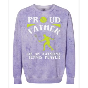 Proud Father Of An Awesome Tennis Player Colorblast Crewneck Sweatshirt