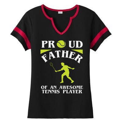 Proud Father Of An Awesome Tennis Player Ladies Halftime Notch Neck Tee