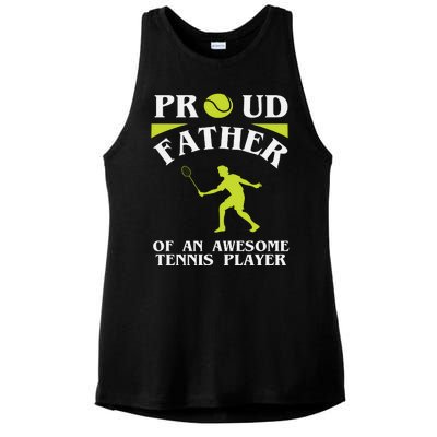 Proud Father Of An Awesome Tennis Player Ladies PosiCharge Tri-Blend Wicking Tank