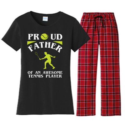 Proud Father Of An Awesome Tennis Player Women's Flannel Pajama Set