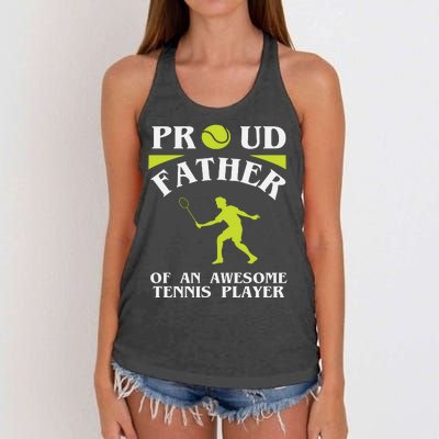 Proud Father Of An Awesome Tennis Player Women's Knotted Racerback Tank