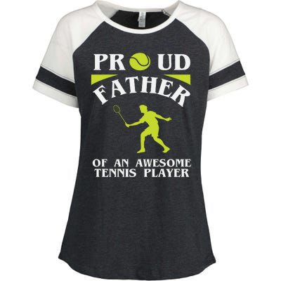 Proud Father Of An Awesome Tennis Player Enza Ladies Jersey Colorblock Tee