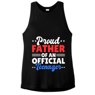 Proud Father Of A Teenager For Fathersday Gift Ladies PosiCharge Tri-Blend Wicking Tank
