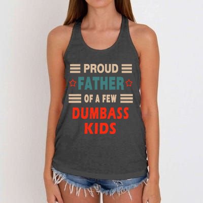 Proud Father Of A Few Dumbass Women's Knotted Racerback Tank