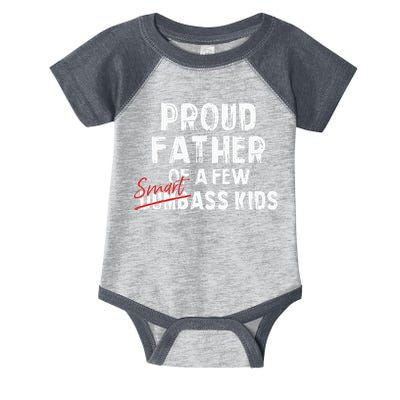 Proud Father Of A Few Smart Ass Not Dumbass Infant Baby Jersey Bodysuit