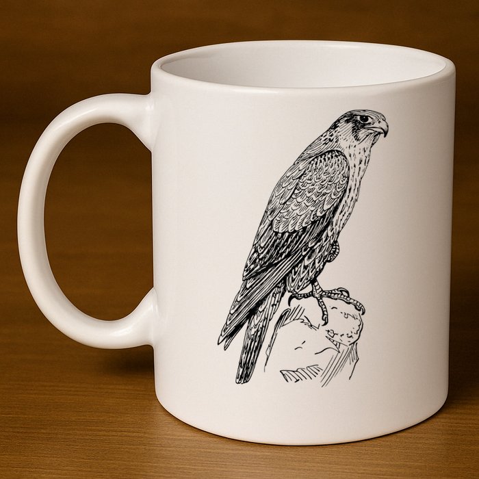 Peregrine Falcon Ornithology Falconer Bird Lover 11oz C Handle Ceramic Mug