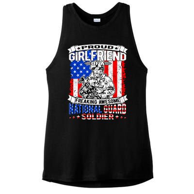 Proud Friend Of A National Guard Soldier Military Lover Gift Ladies PosiCharge Tri-Blend Wicking Tank