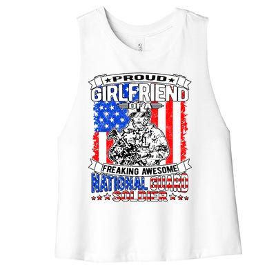 Proud Friend Of A National Guard Soldier Military Lover Gift Women's Racerback Cropped Tank