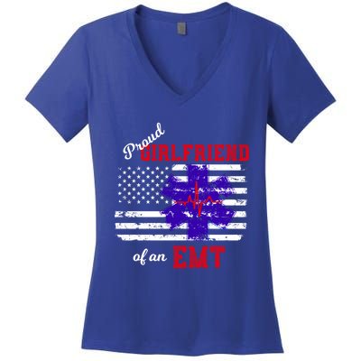 Proud Friend Of An Emt Paramedic Emt Gift Women's V-Neck T-Shirt