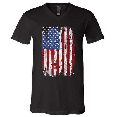 Patriotic Fourth Of Usa Flag American Flag United States Of America 4th Of July V-Neck T-Shirt