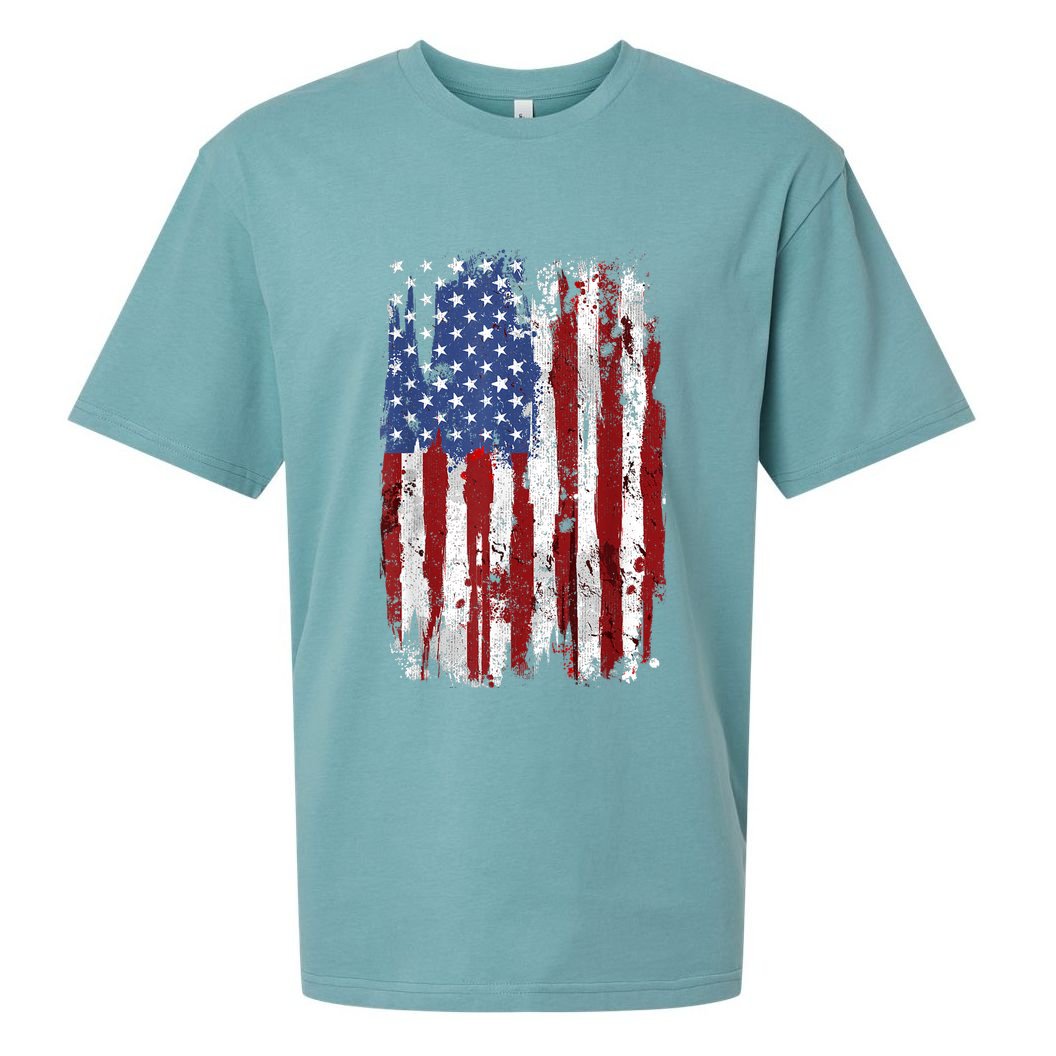 Patriotic Fourth Of Usa Flag American Flag United States Of America 4th Of July Sueded Cloud Jersey T-Shirt