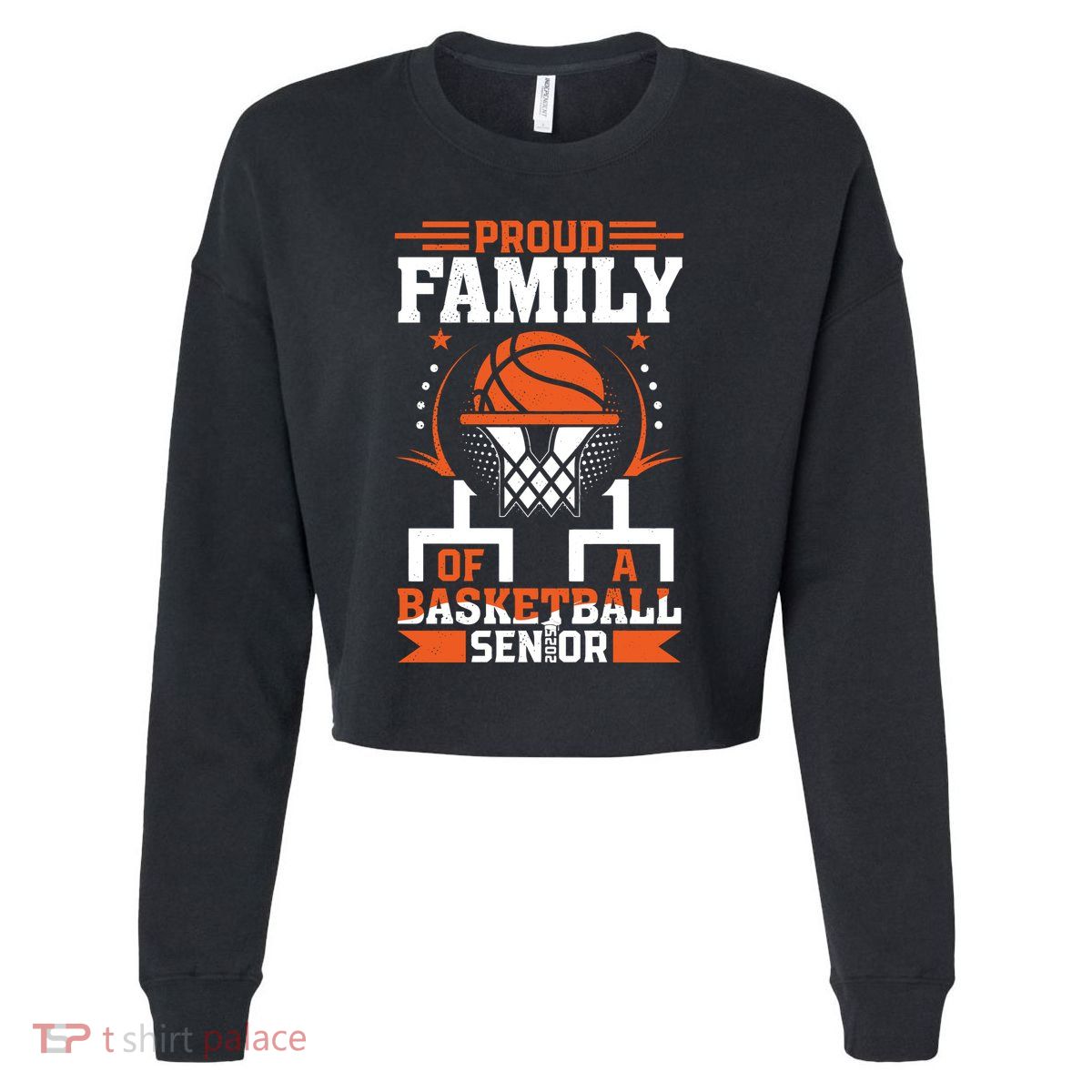 Proud Family Of A Basketball Senior 2025 Graduation Costume Cropped Pullover Crew