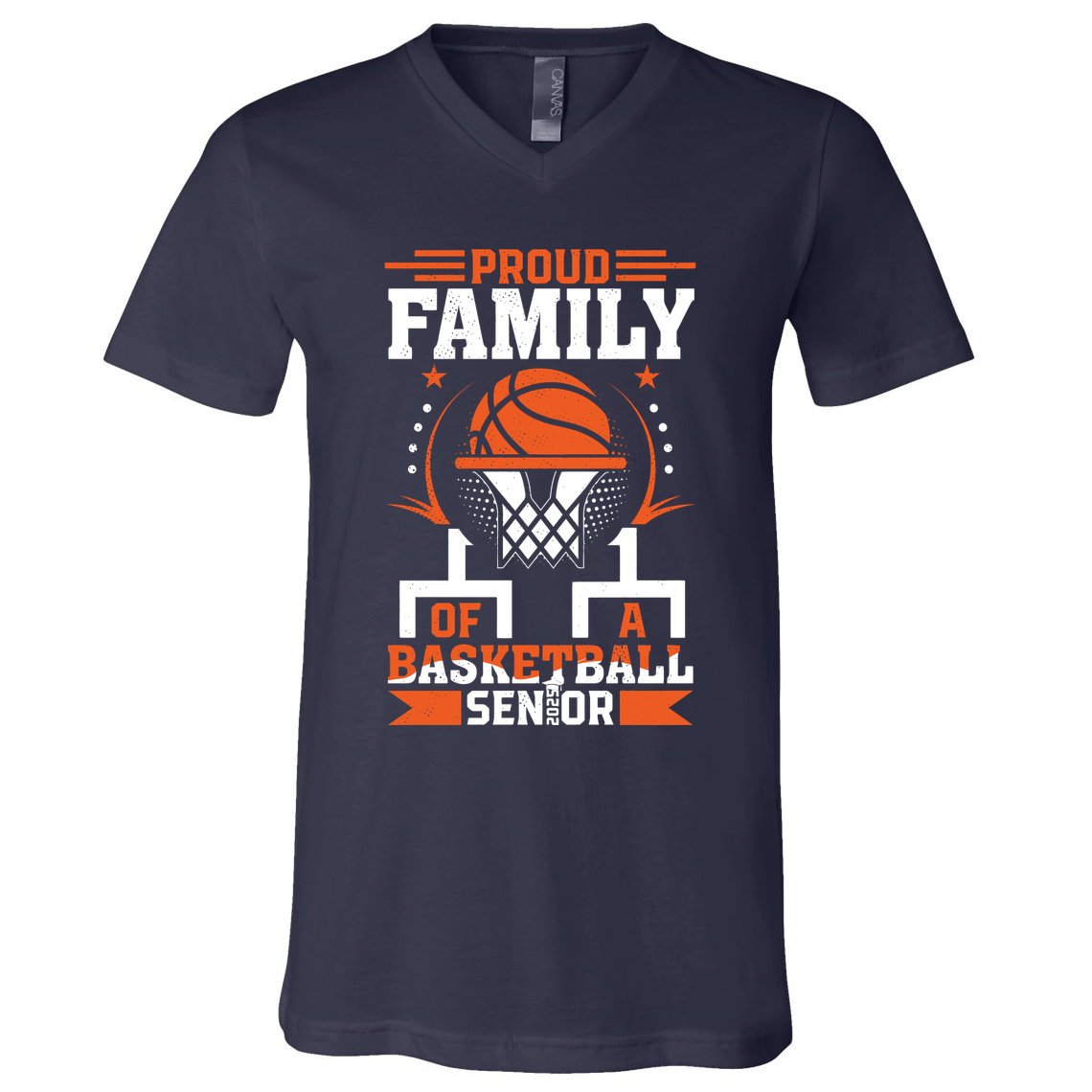 Proud Family Of A Basketball Senior 2025 Graduation Costume V-Neck T-Shirt