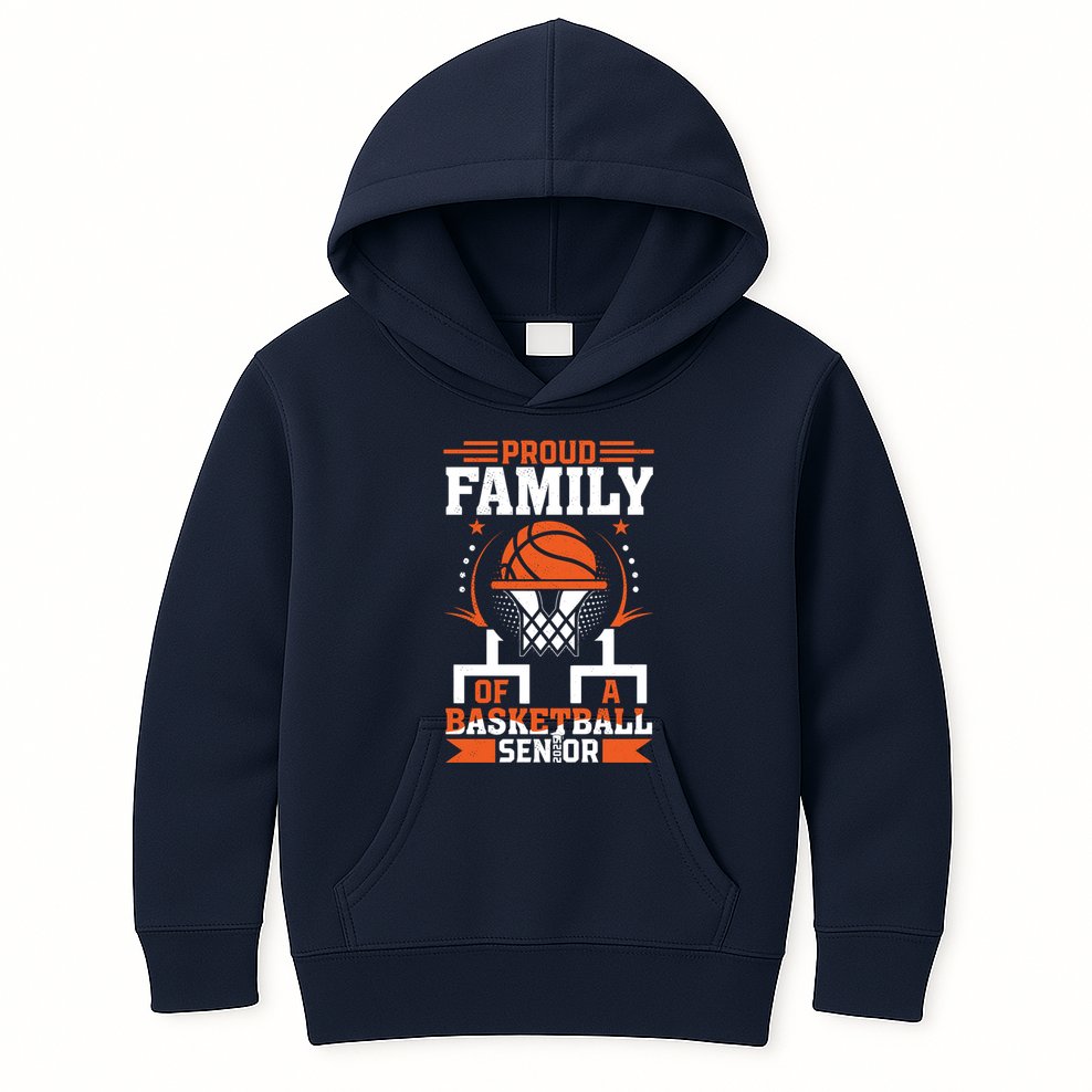 Proud Family Of A Basketball Senior 2025 Graduation Costume Kids Hoodie