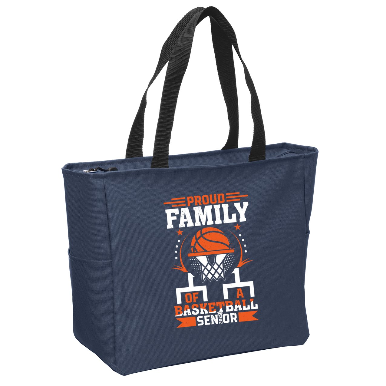 Proud Family Of A Basketball Senior 2025 Graduation Costume Zip Tote Bag