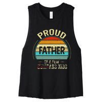 Proud Father Of A Few Smartass Fathers Day Women's Racerback Cropped Tank