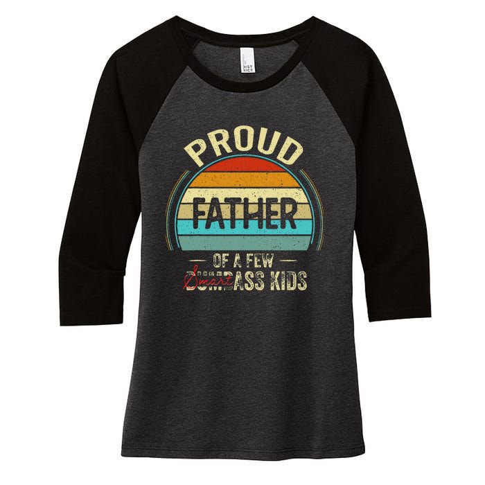 Proud Father Of A Few Smartass Fathers Day Women's Tri-Blend 3/4-Sleeve Raglan Shirt