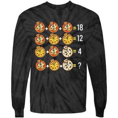 Pizza Funny Order Of Operations Pizza Quiz Math Teacher Tie-Dye Long Sleeve Shirt