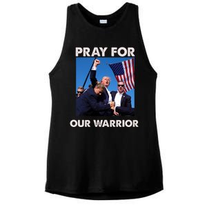 Pray For Our Warrior Pray For Trump Trending Trump Was Just Shot At Ladies PosiCharge Tri-Blend Wicking Tank