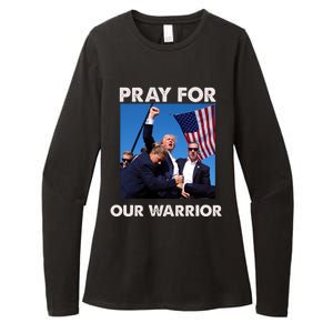 Pray For Our Warrior Pray For Trump Trending Trump Was Just Shot At Womens CVC Long Sleeve Shirt