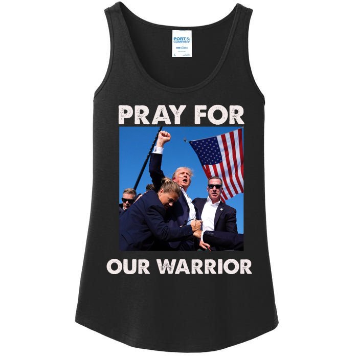 Pray For Our Warrior Pray For Trump Trending Trump Was Just Shot At Ladies Essential Tank