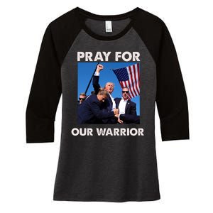 Pray For Our Warrior Pray For Trump Trending Trump Was Just Shot At Women's Tri-Blend 3/4-Sleeve Raglan Shirt