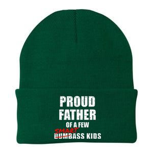 Proud Father Of A Few Smart Ass Not Dumbass Knit Cap Winter Beanie