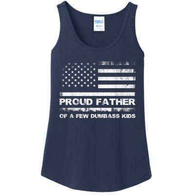 Proud Father Of A Few Dumbass Funny Fathers Day Ladies Essential Tank