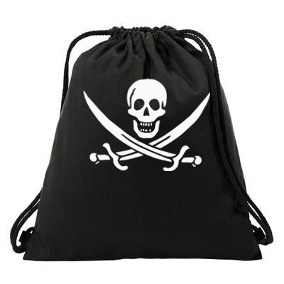 Pirate Flag Drawstring Bag