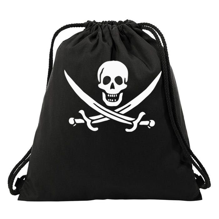 Pirate Flag Drawstring Bag