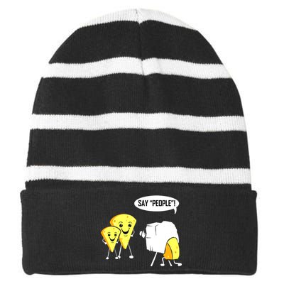 Photographer For Photography Lover Photo Cheese Say People Striped Beanie with Solid Band