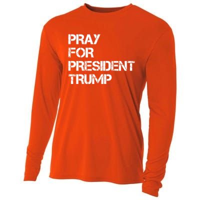 Pray For President Trump 2024 Support Trump Election 2024 Gift Cooling Performance Long Sleeve Crew