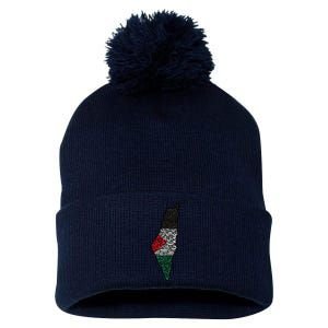 Palestine Flag Palestinian Pom Pom 12in Knit Beanie