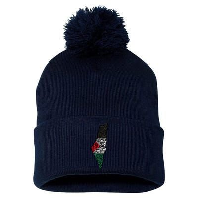 Palestine Flag Palestinian Pom Pom 12in Knit Beanie