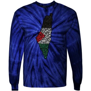 Palestine Flag Palestinian Tie-Dye Long Sleeve Shirt