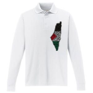 Palestine Flag Palestinian Performance Long Sleeve Polo