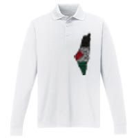 Palestine Flag Palestinian Performance Long Sleeve Polo