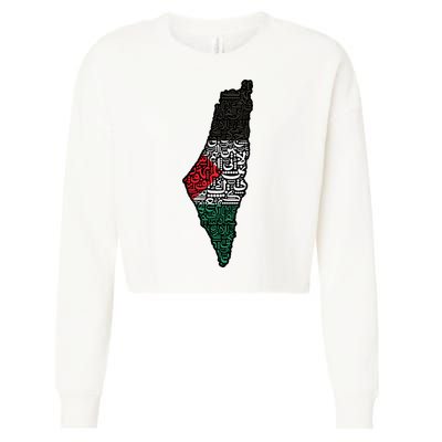 Palestine Flag Palestinian Cropped Pullover Crew