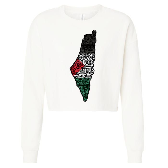 Palestine Flag Palestinian Cropped Pullover Crew