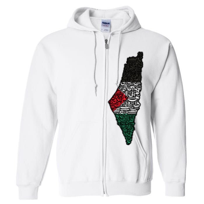 Palestine Flag Palestinian Full Zip Hoodie