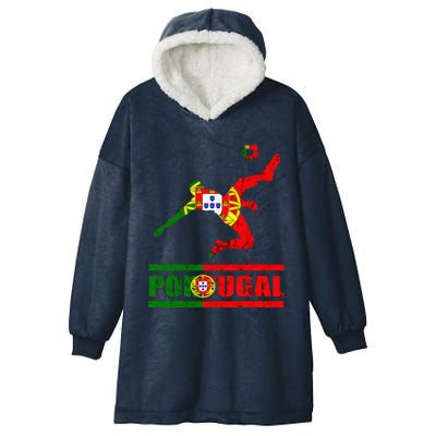 Portuguese Flag Portugal Soccer Portuguese Pride Portugal Hooded Wearable Blanket